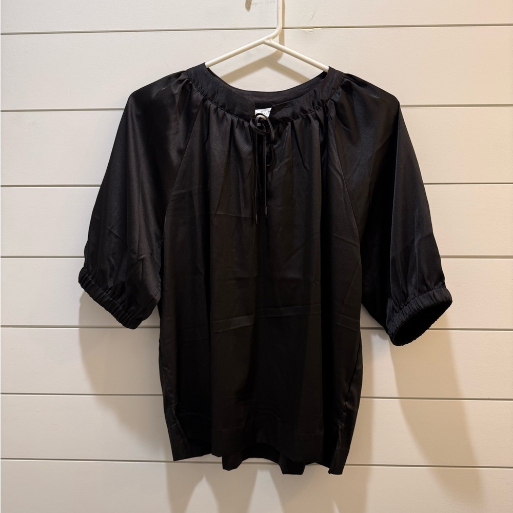 Nine Britton Black Silky Blouse
